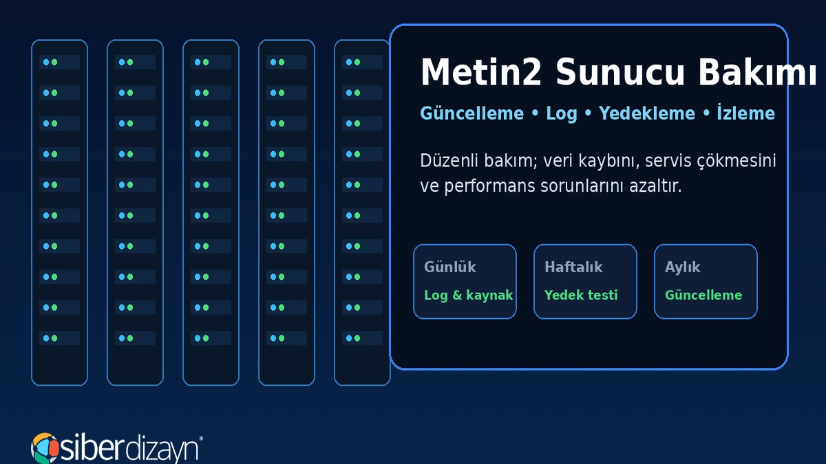 Metin2 Sunucu Bakımı Nasıl Yapılır? Güncelleme, Log Temizliği, Yedekleme ve İzleme Takvimi