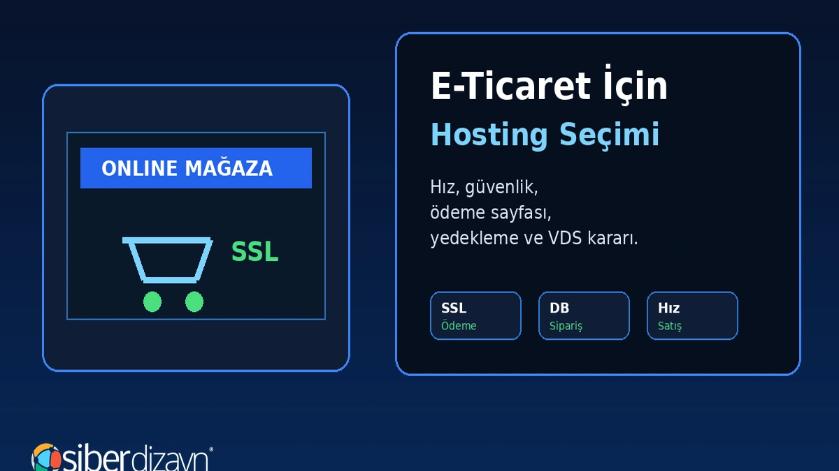 E-Ticaret İçin Hosting Seçimi: WooCommerce, SSL, Ödeme ve VDS Rehberi