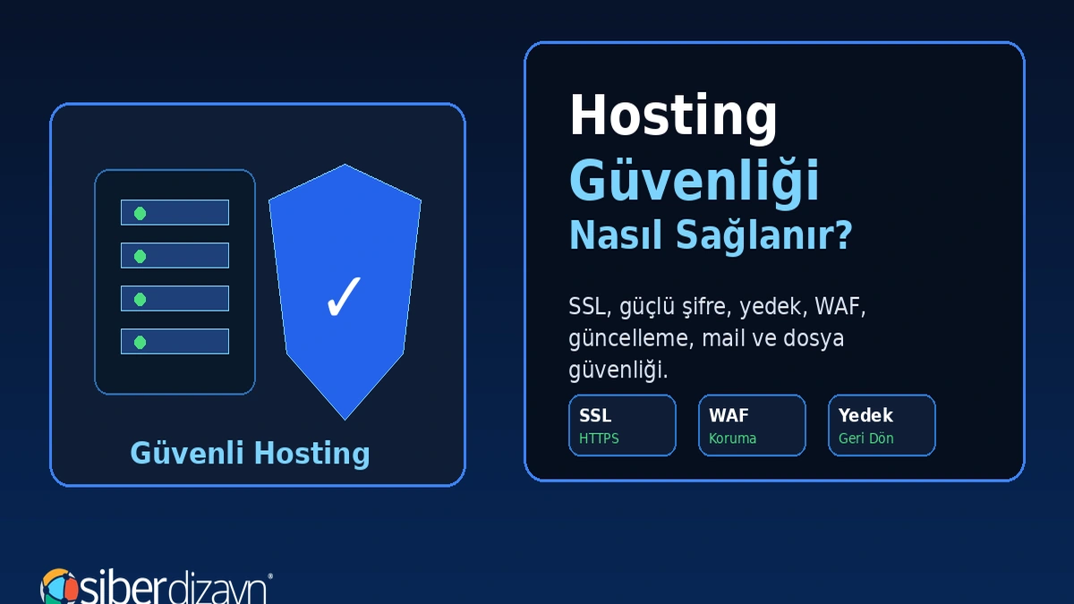 Hosting Güvenliği Nasıl Sağlanır? SSL, Şifre, Yedek ve WAF Rehberi