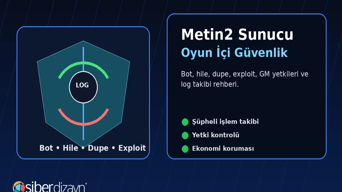 Metin2 Sunucu Oyun İçi Güvenlik Rehberi: Bot, Hile, Dupe, Exploit, GM Yetkileri ve Log Takibi